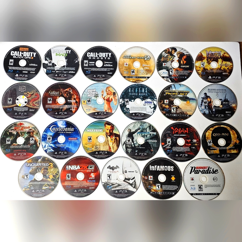 PlayStation 3 Game Lot of 23 Loose games (COD, GTA, Uncharted, More)